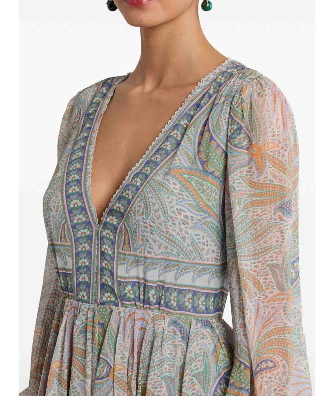 ETRO Мульти шелковое повседневное платье, фото 3