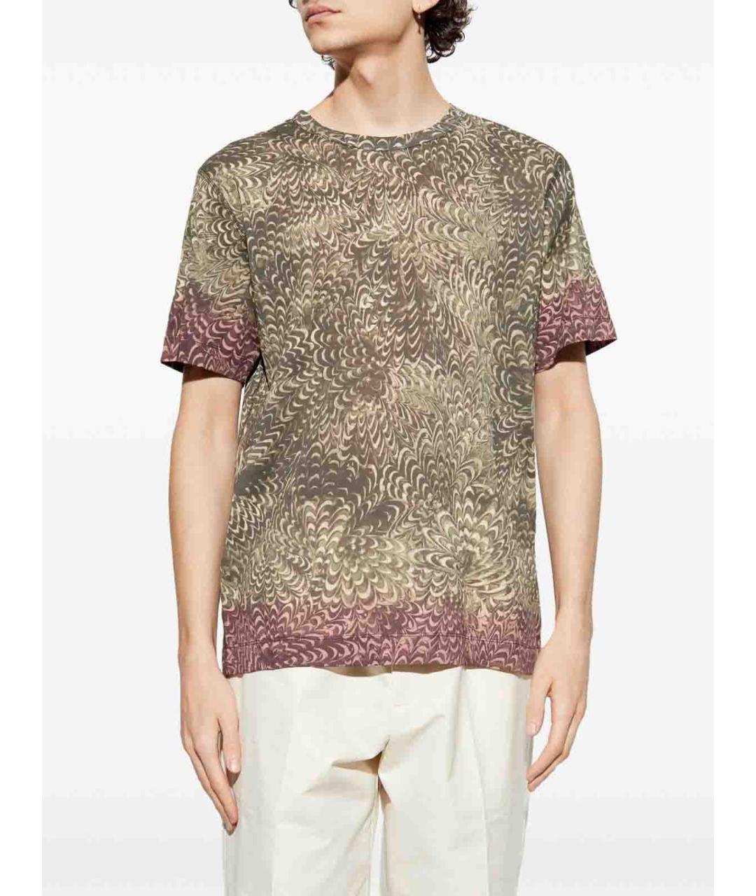 DRIES VAN NOTEN Коричневая хлопковая футболка, фото 5
