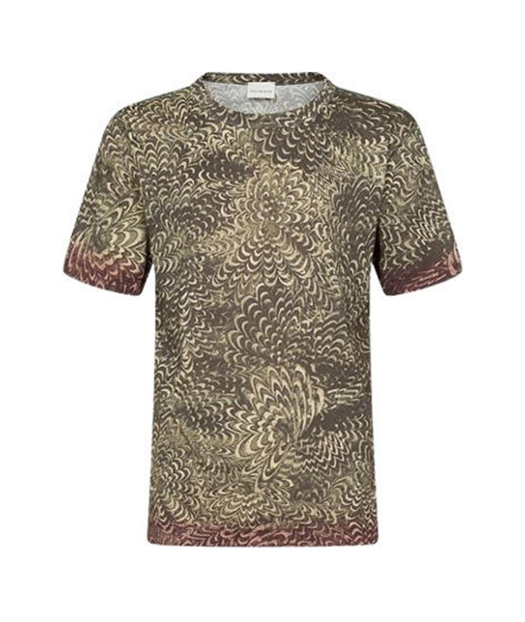 DRIES VAN NOTEN Коричневая хлопковая футболка, фото 1