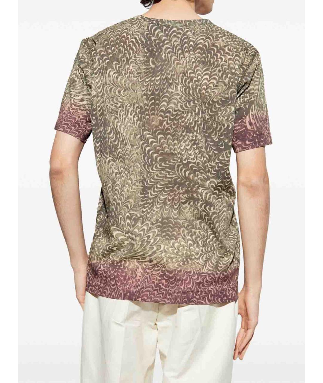 DRIES VAN NOTEN Коричневая хлопковая футболка, фото 2