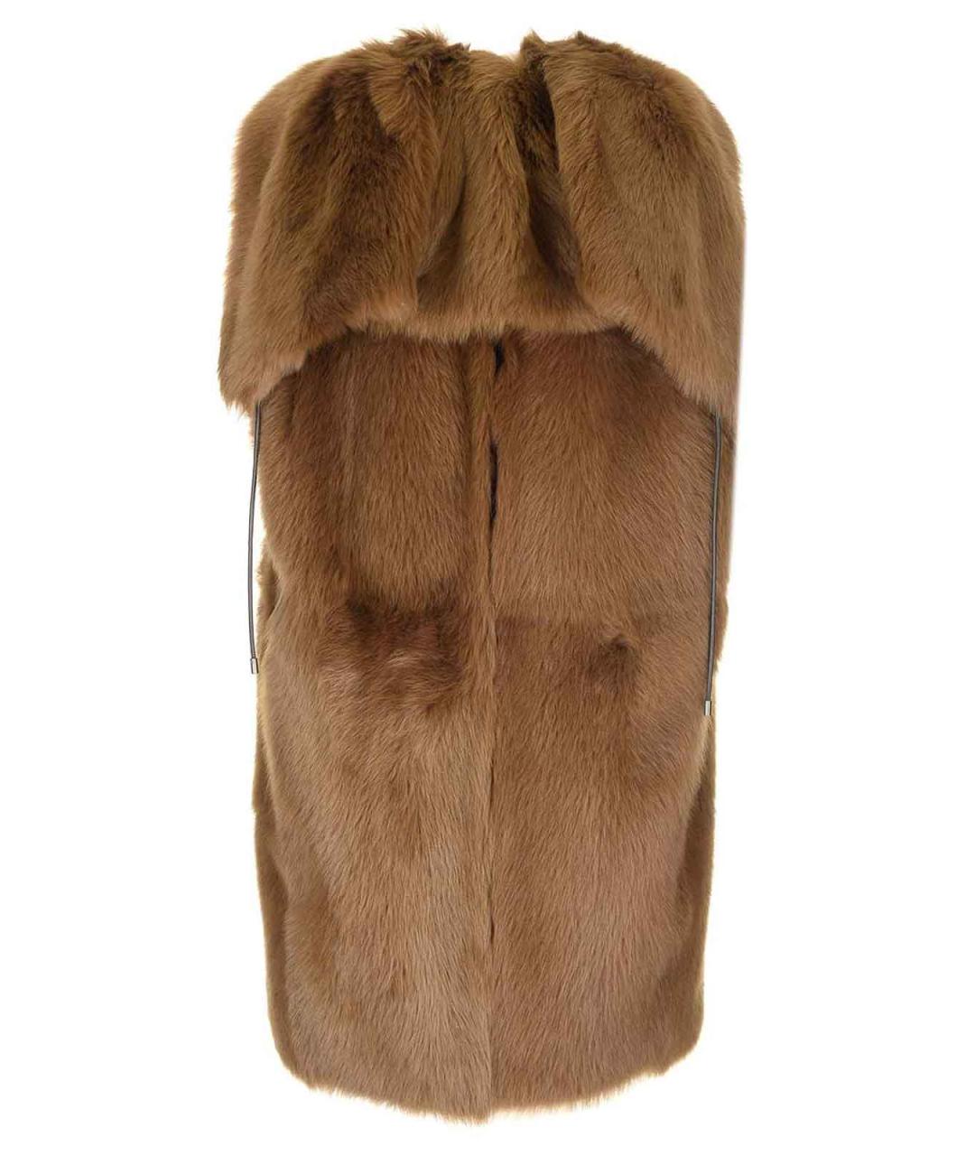 MAX MARA Коричневый меховой жилет, фото 3