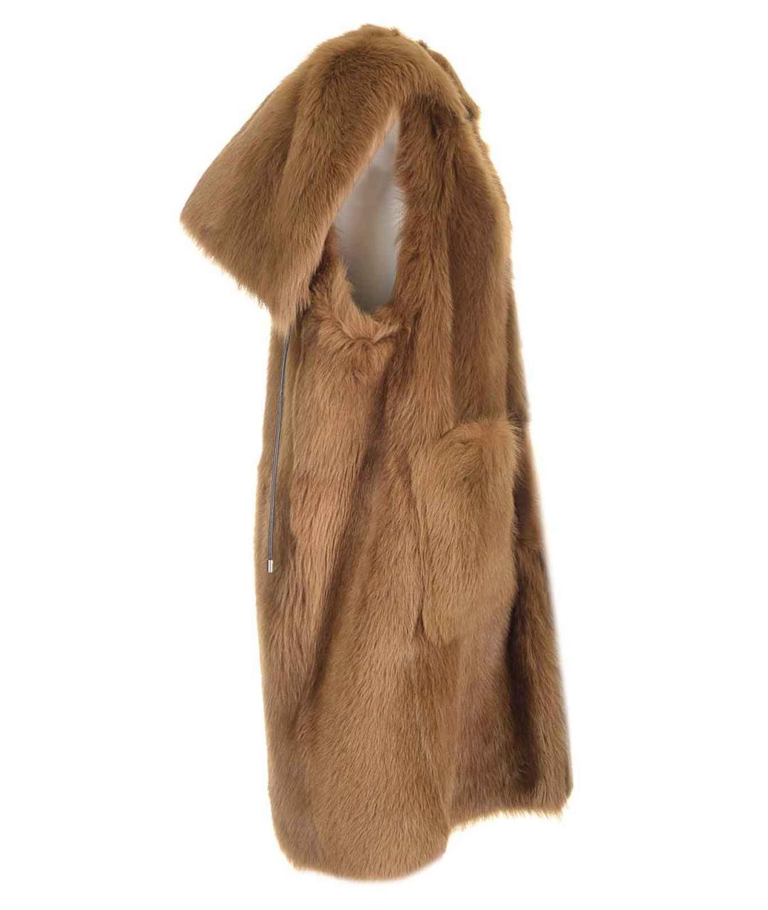 MAX MARA Коричневый меховой жилет, фото 4