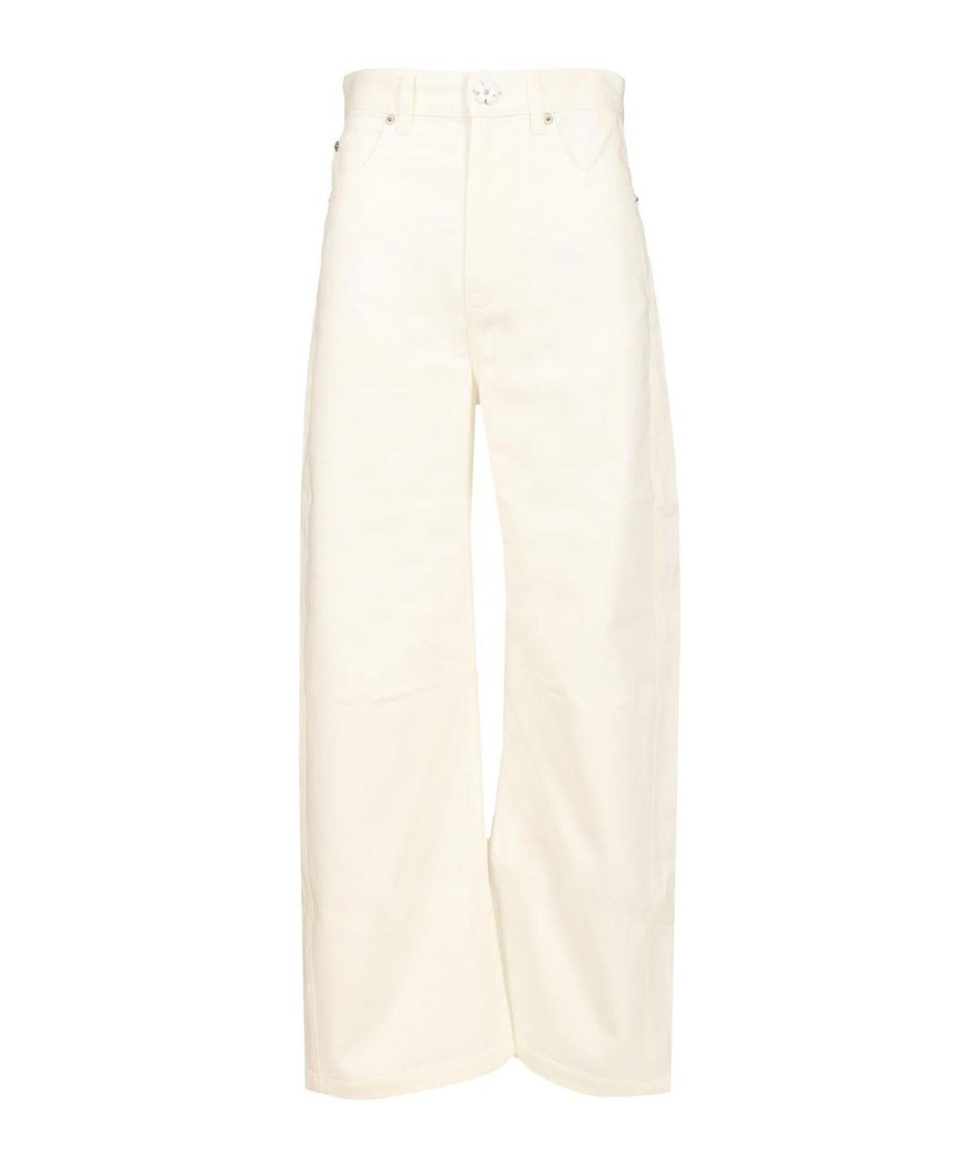 LOEWE Белые хлопковые прямые джинсы, фото 1
