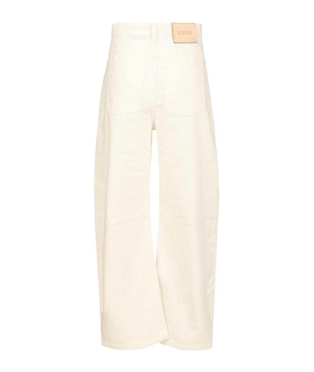 LOEWE Белые хлопковые прямые джинсы, фото 2