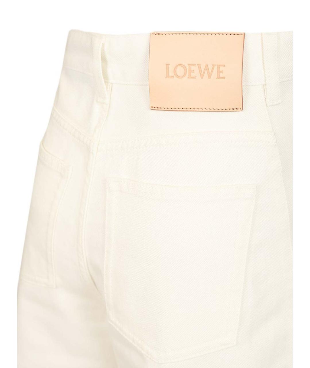 LOEWE Белые хлопковые прямые джинсы, фото 5
