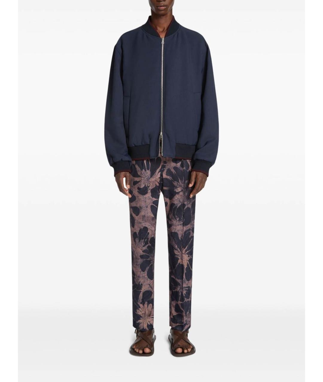 DRIES VAN NOTEN Мульти вискозные повседневные брюки, фото 2