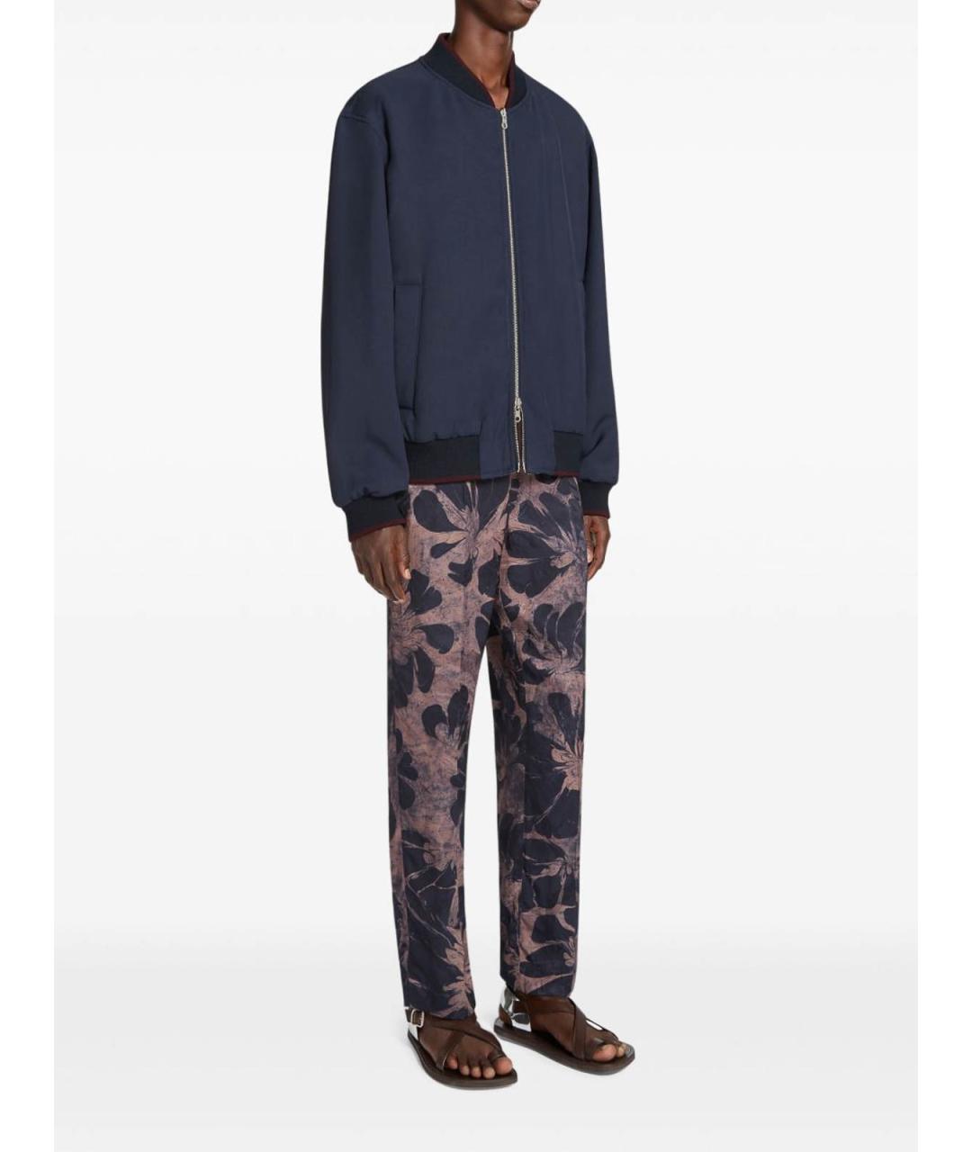 DRIES VAN NOTEN Мульти вискозные повседневные брюки, фото 3