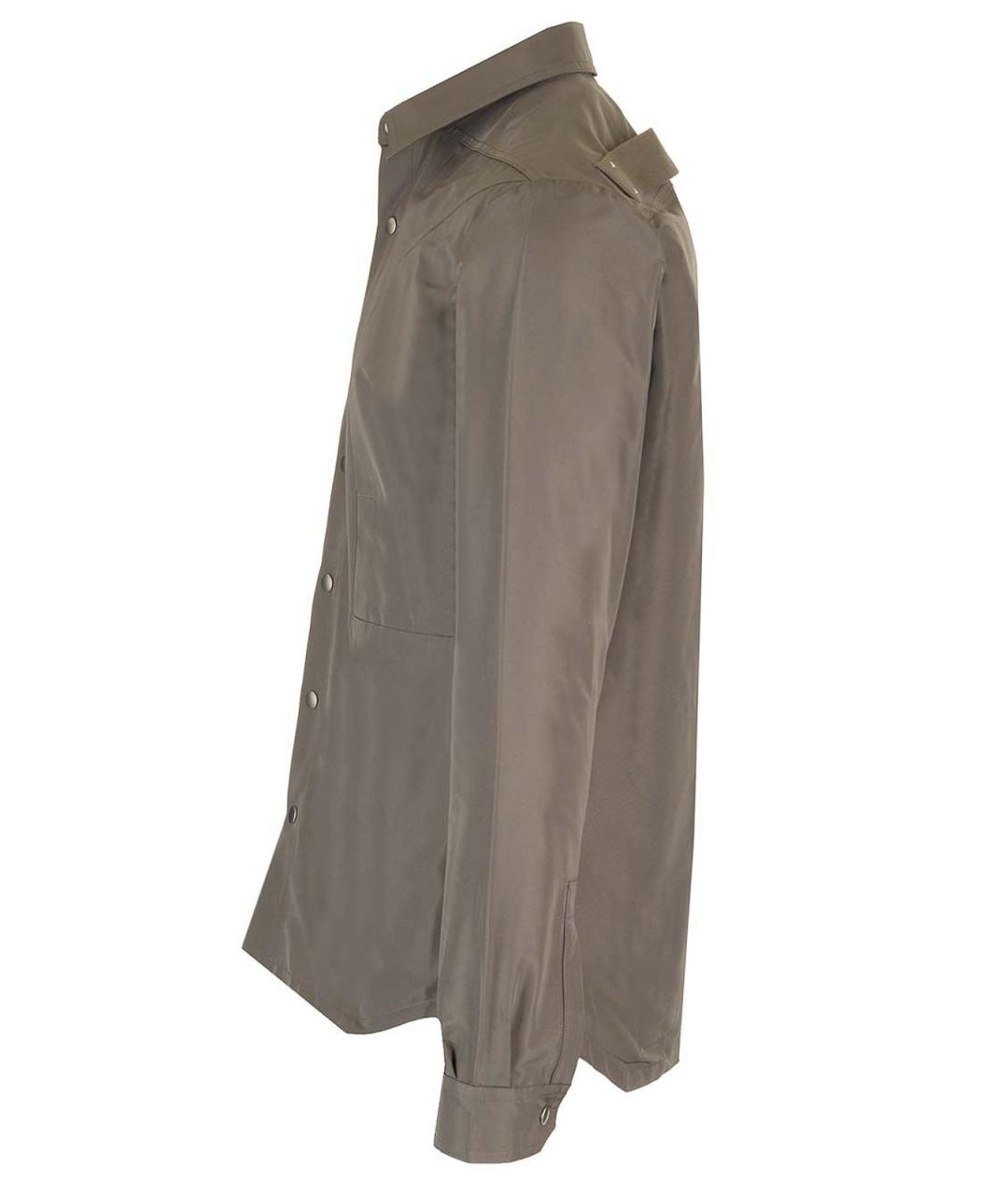 RICK OWENS Серая хлопковая классическая рубашка, фото 3