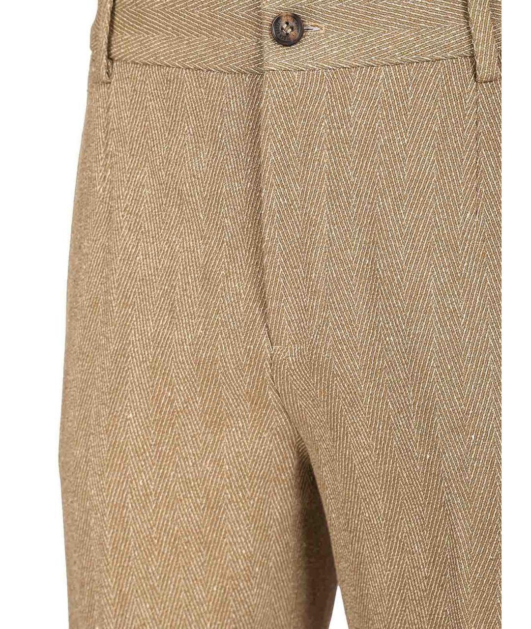 GOLDEN GOOSE Бежевые хлопковые повседневные брюки, фото 4
