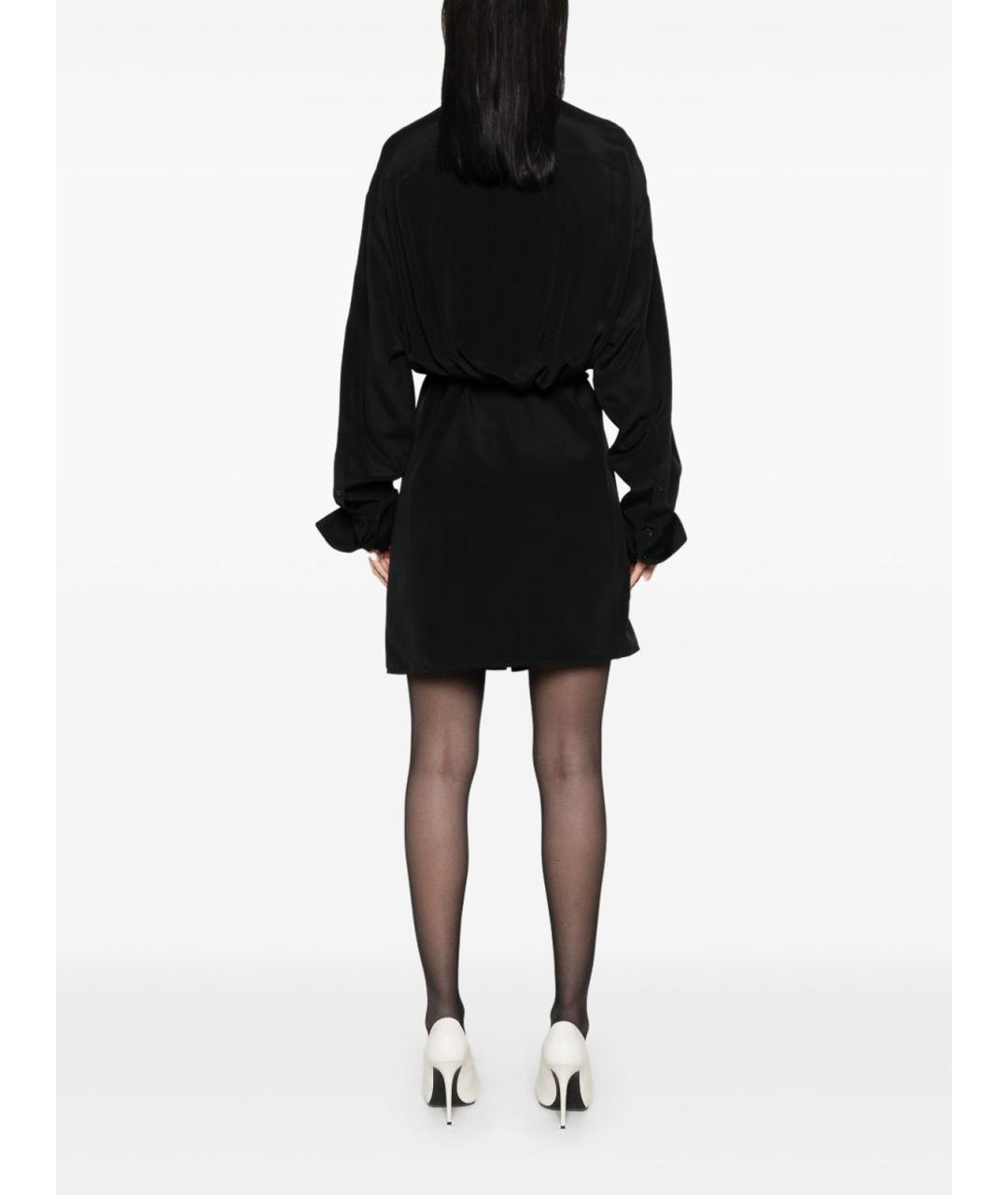 SPORTMAX Черное шелковое повседневное платье, фото 2