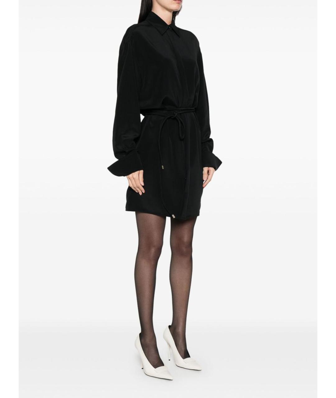 SPORTMAX Черное шелковое повседневное платье, фото 3
