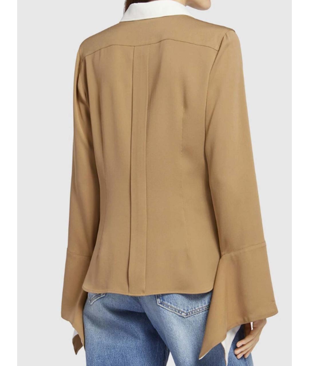 MAX MARA Бежевая шелковая рубашка, фото 2