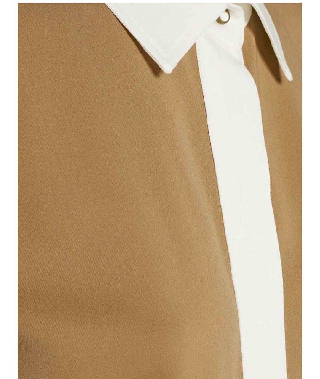 MAX MARA Бежевая шелковая рубашка, фото 4