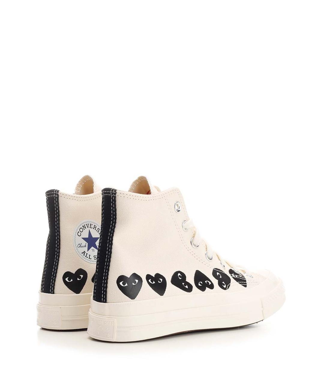 COMME DES GARÇONS PLAY Белые текстильные кроссовки, фото 3
