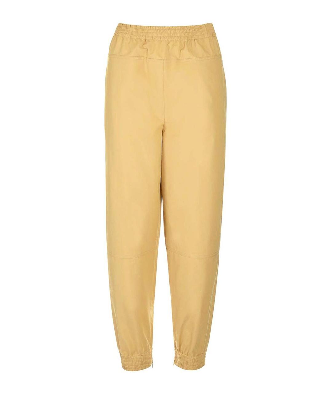 LOEWE Желтые хлопковые прямые брюки, фото 1