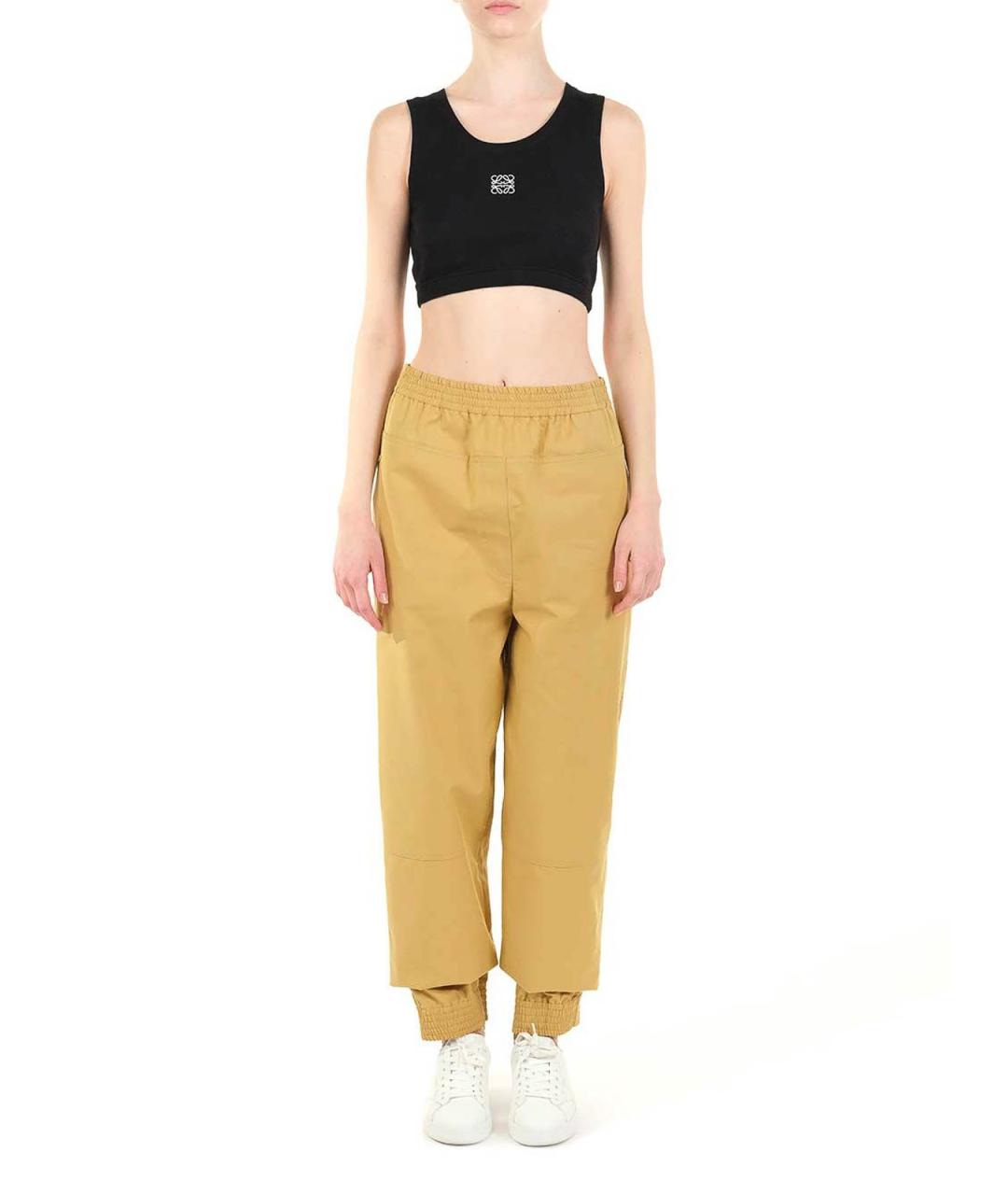 LOEWE Желтые хлопковые прямые брюки, фото 3