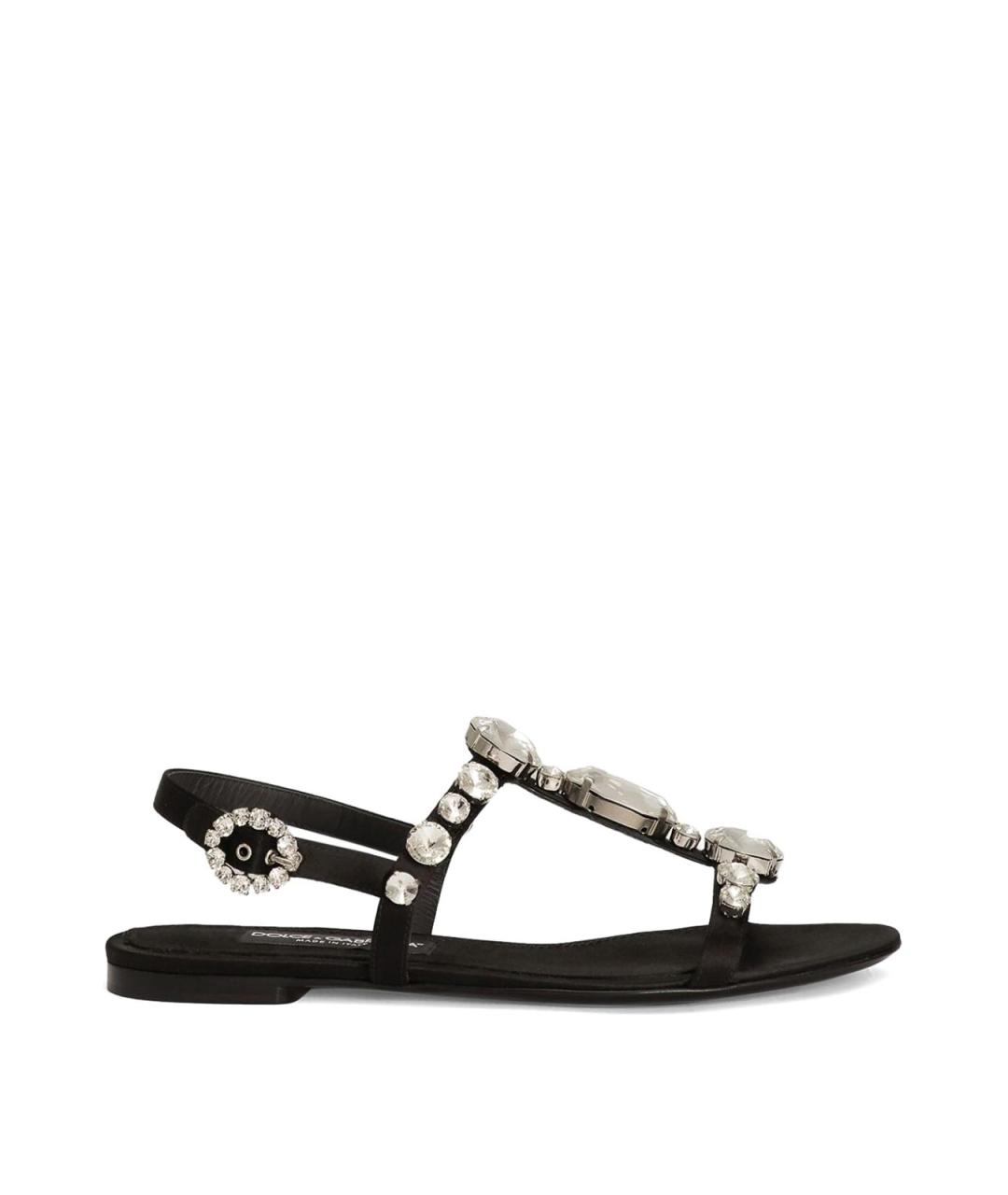 DOLCE&GABBANA Черные текстильные сандалии, фото 1