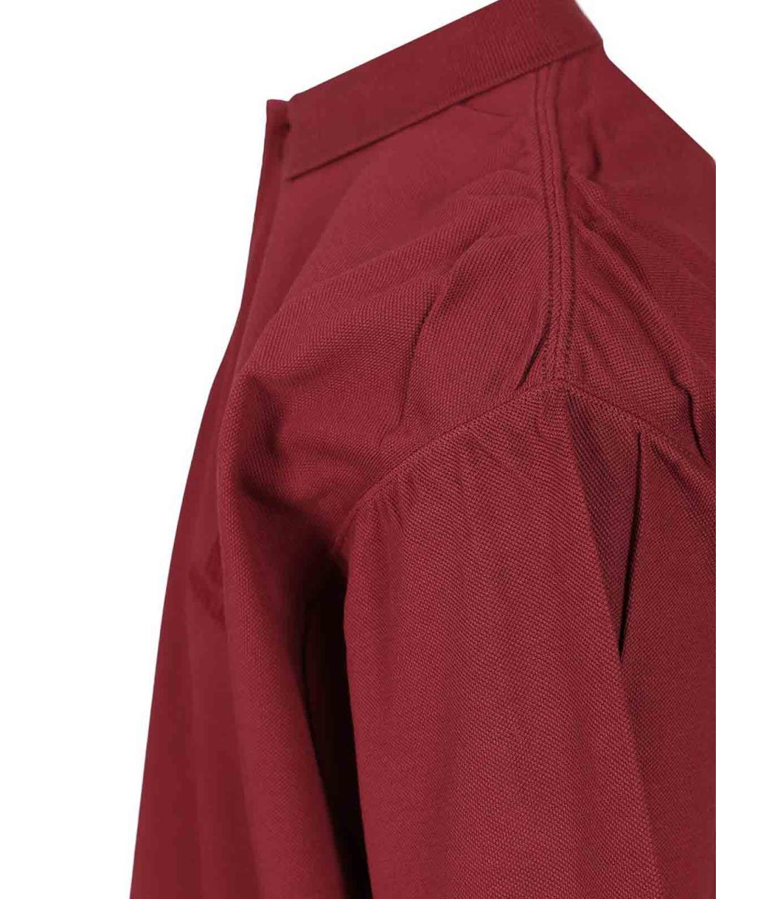 BALENCIAGA Бордовое хлопковое поло с коротким рукавом, фото 3