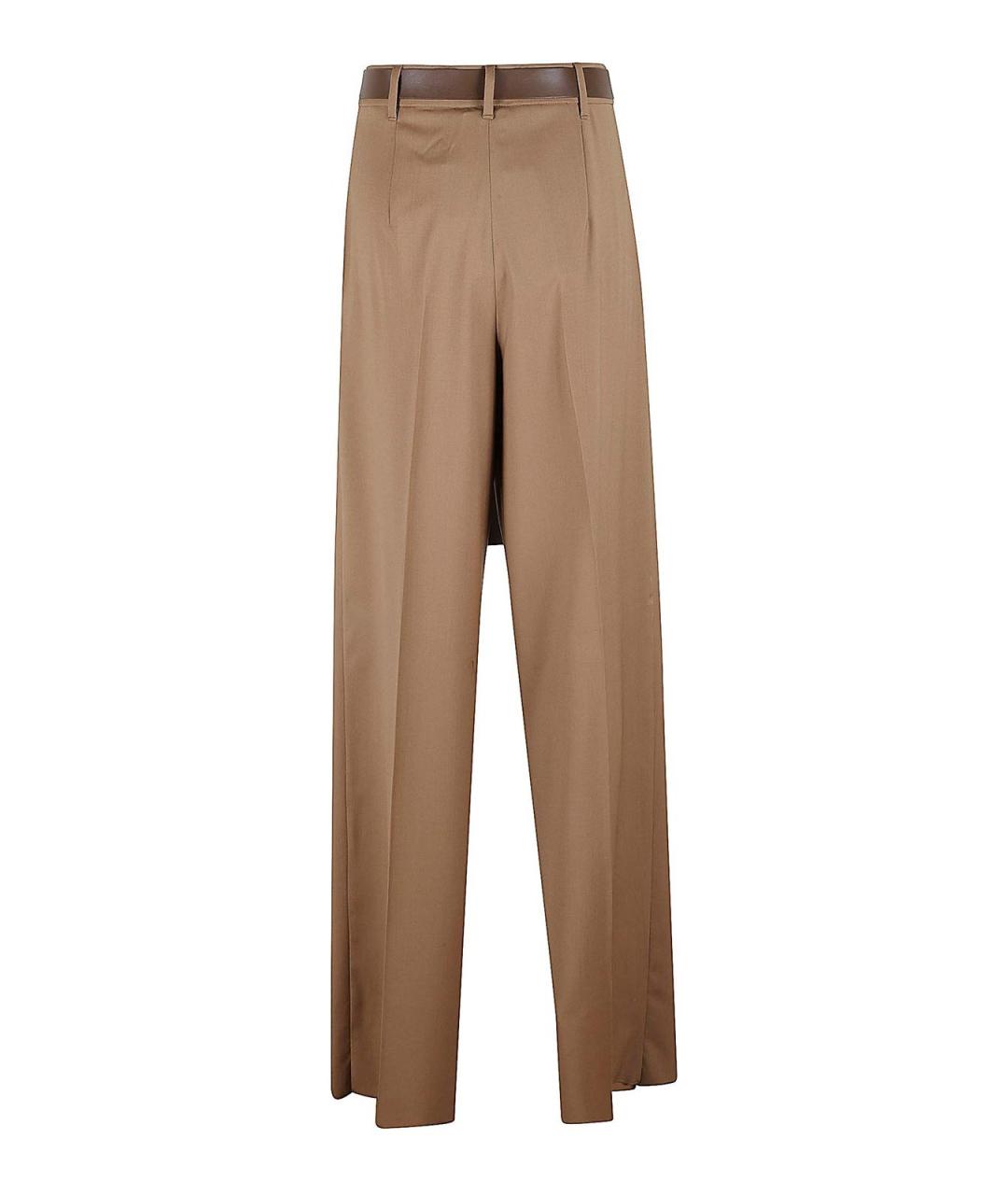 MAX MARA Коричневые шерстяные брюки широкие, фото 2