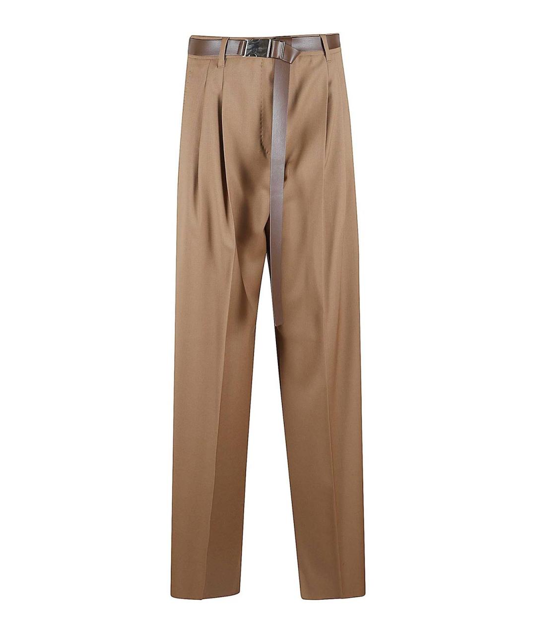 MAX MARA Коричневые шерстяные брюки широкие, фото 1