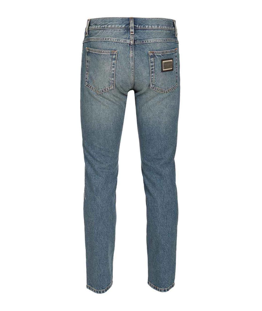 DOLCE&GABBANA Голубые хлопковые джинсы скинни, фото 2