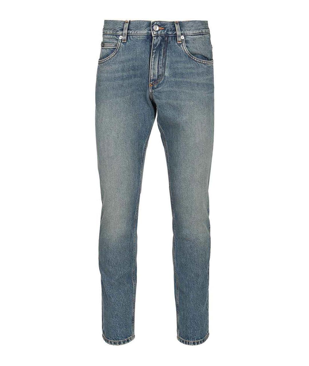 DOLCE&GABBANA Голубые хлопковые джинсы скинни, фото 1
