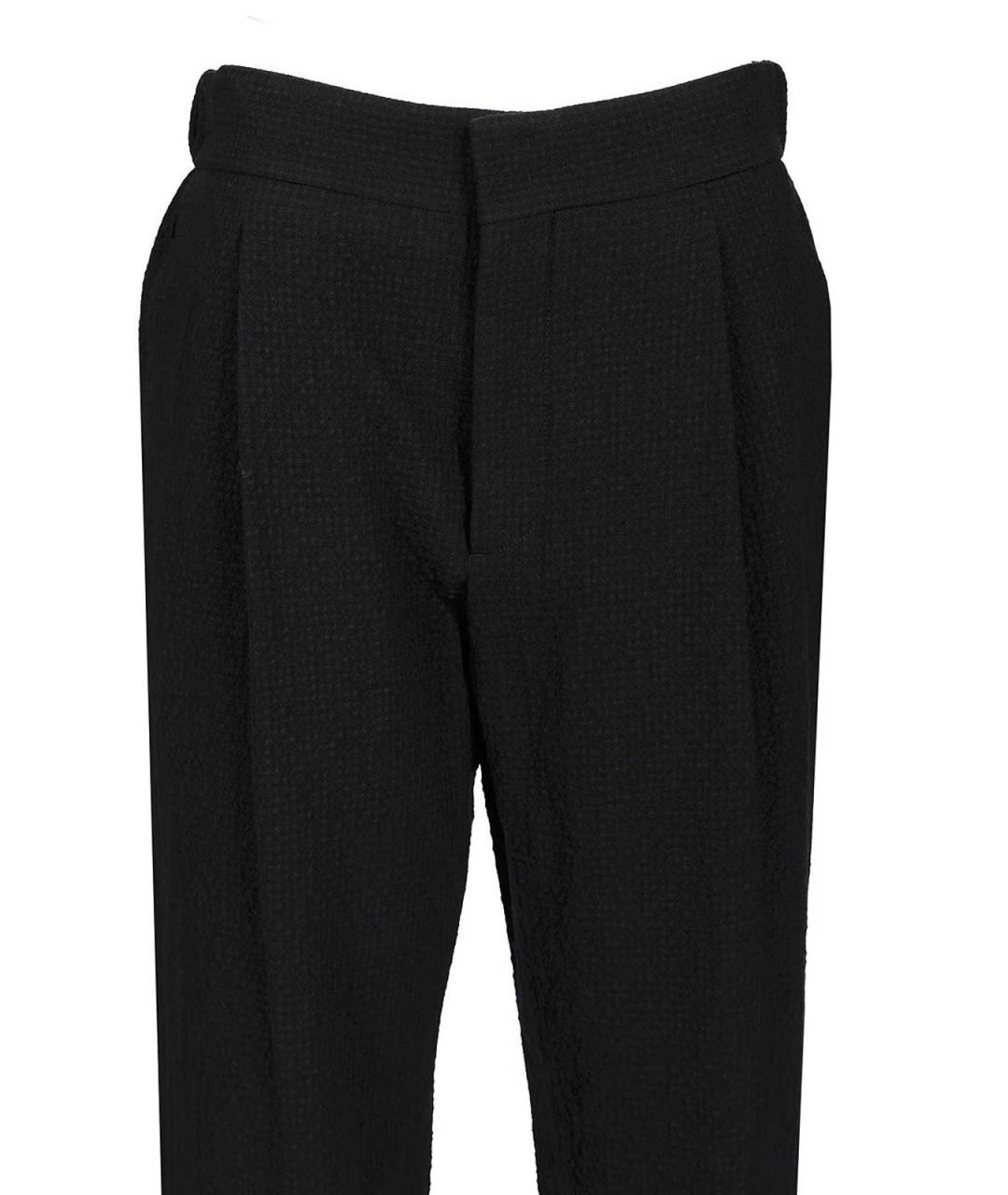 GIORGIO ARMANI Черные шерстяные классические брюки, фото 4