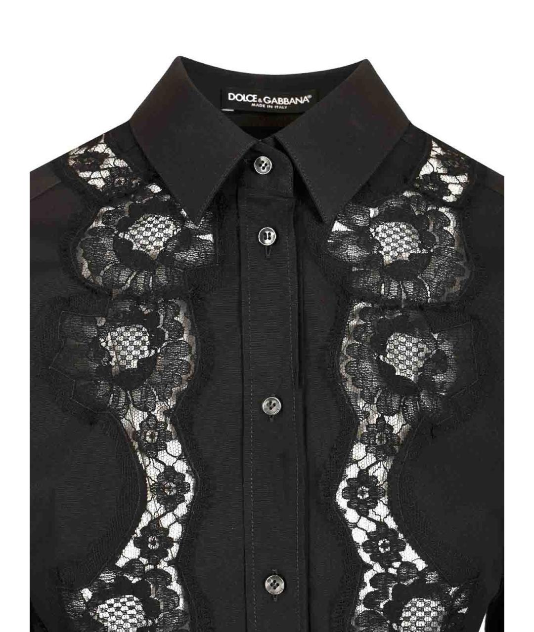 DOLCE&GABBANA Черная хлопковая рубашка, фото 4