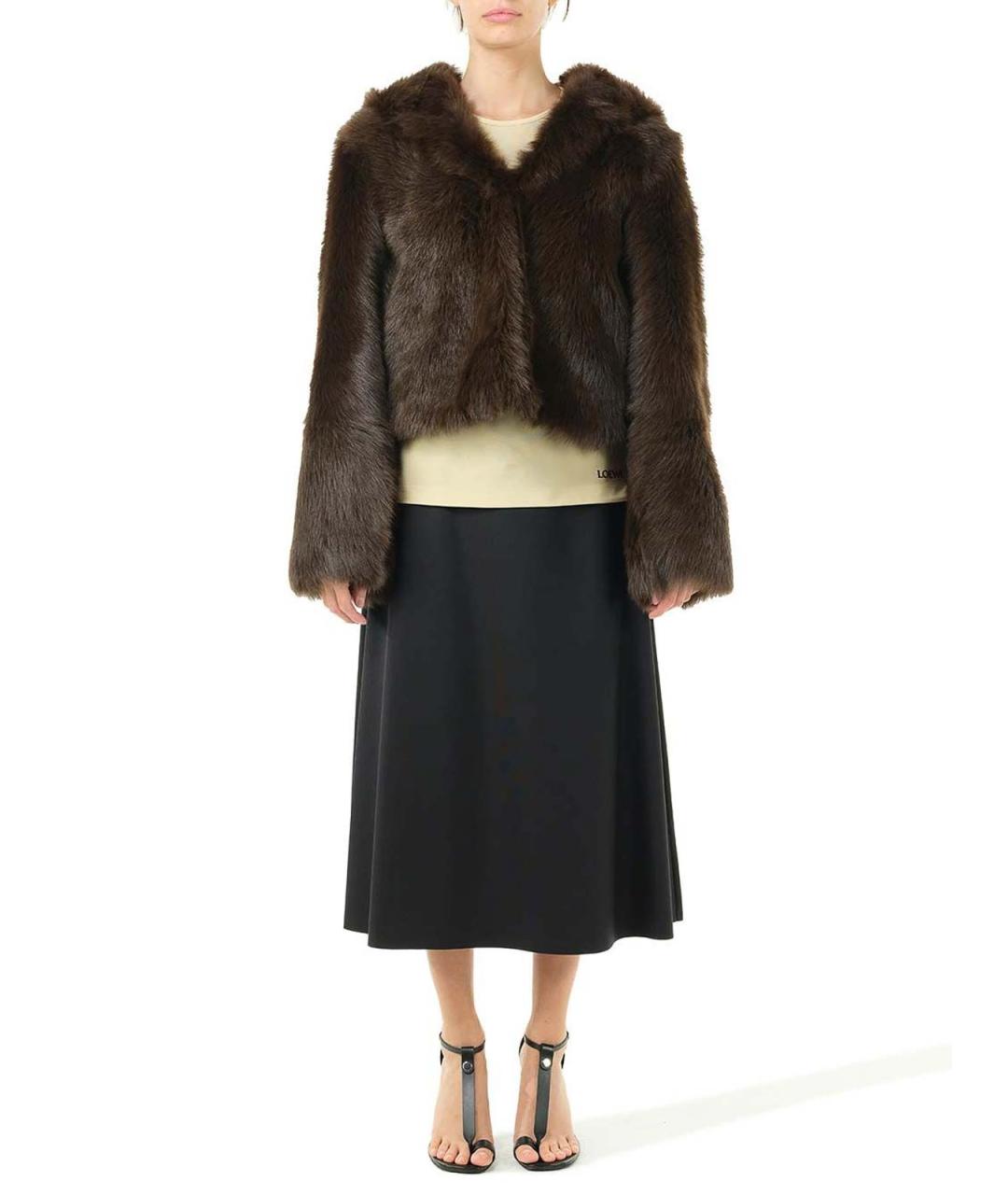 LOEWE Коричневая меховая шуба, фото 3