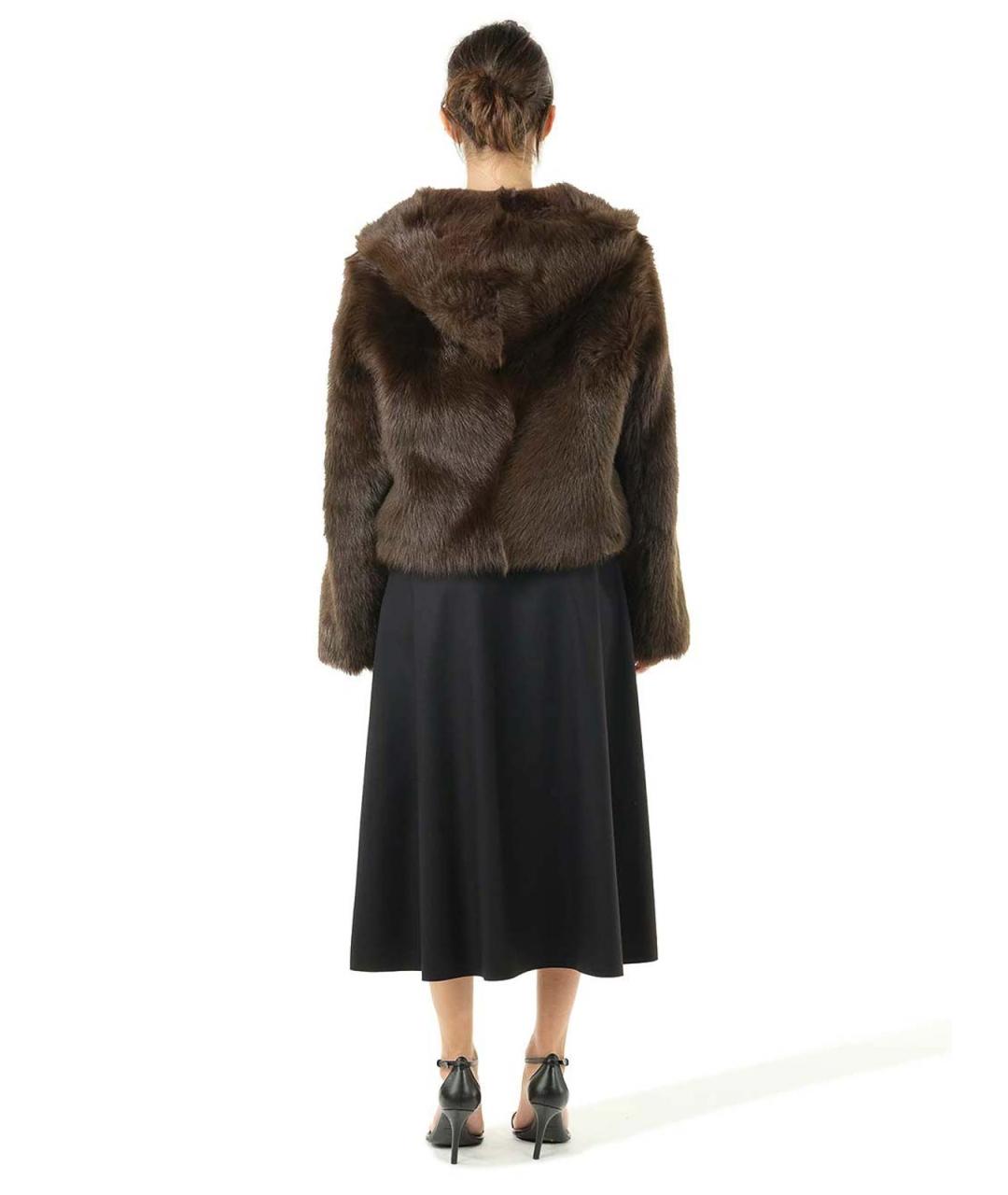 LOEWE Коричневая меховая шуба, фото 4