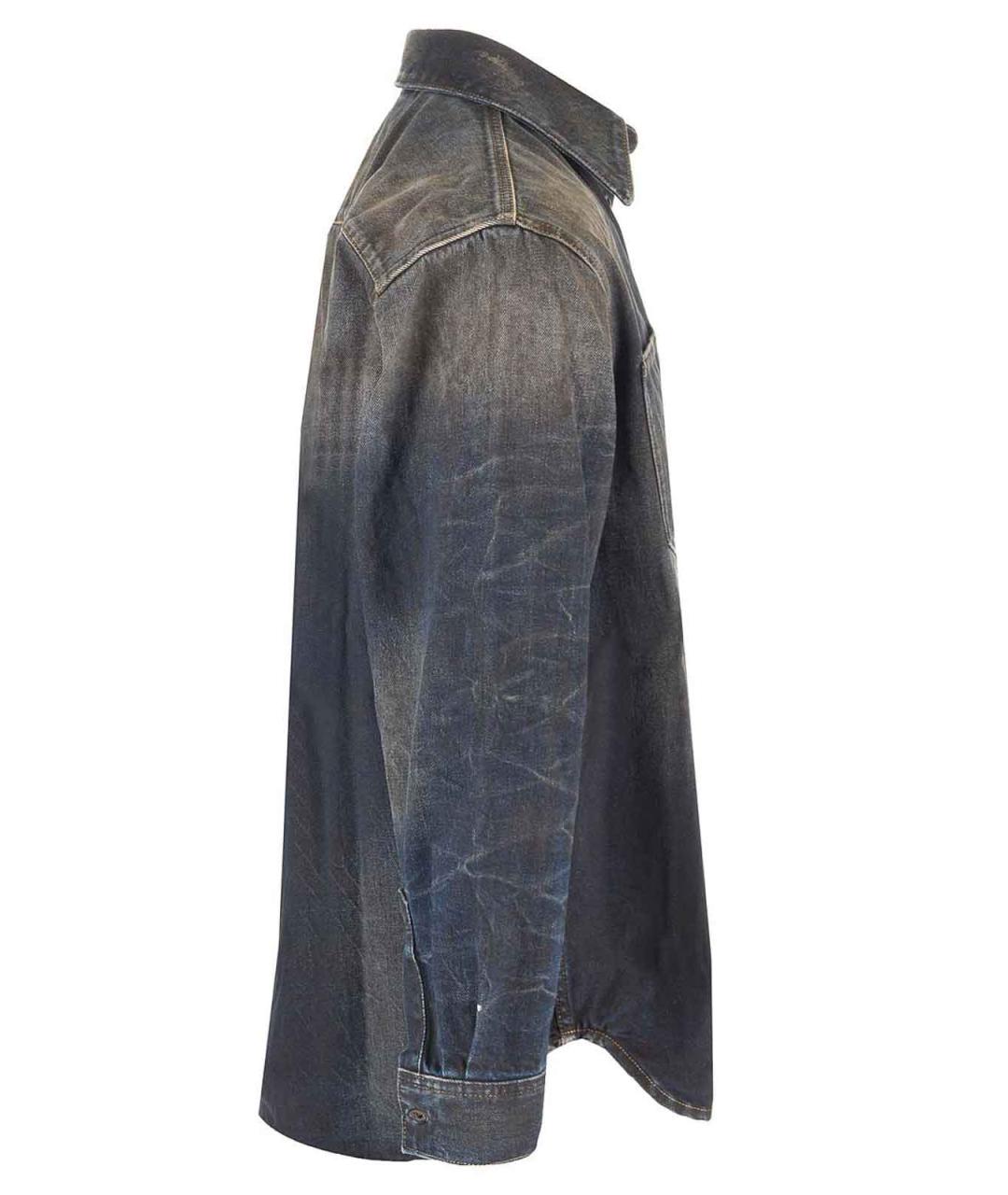 ACNE STUDIOS Синяя хлопковая классическая рубашка, фото 3