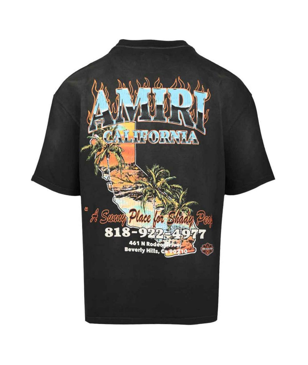 AMIRI Черная хлопковая футболка, фото 2