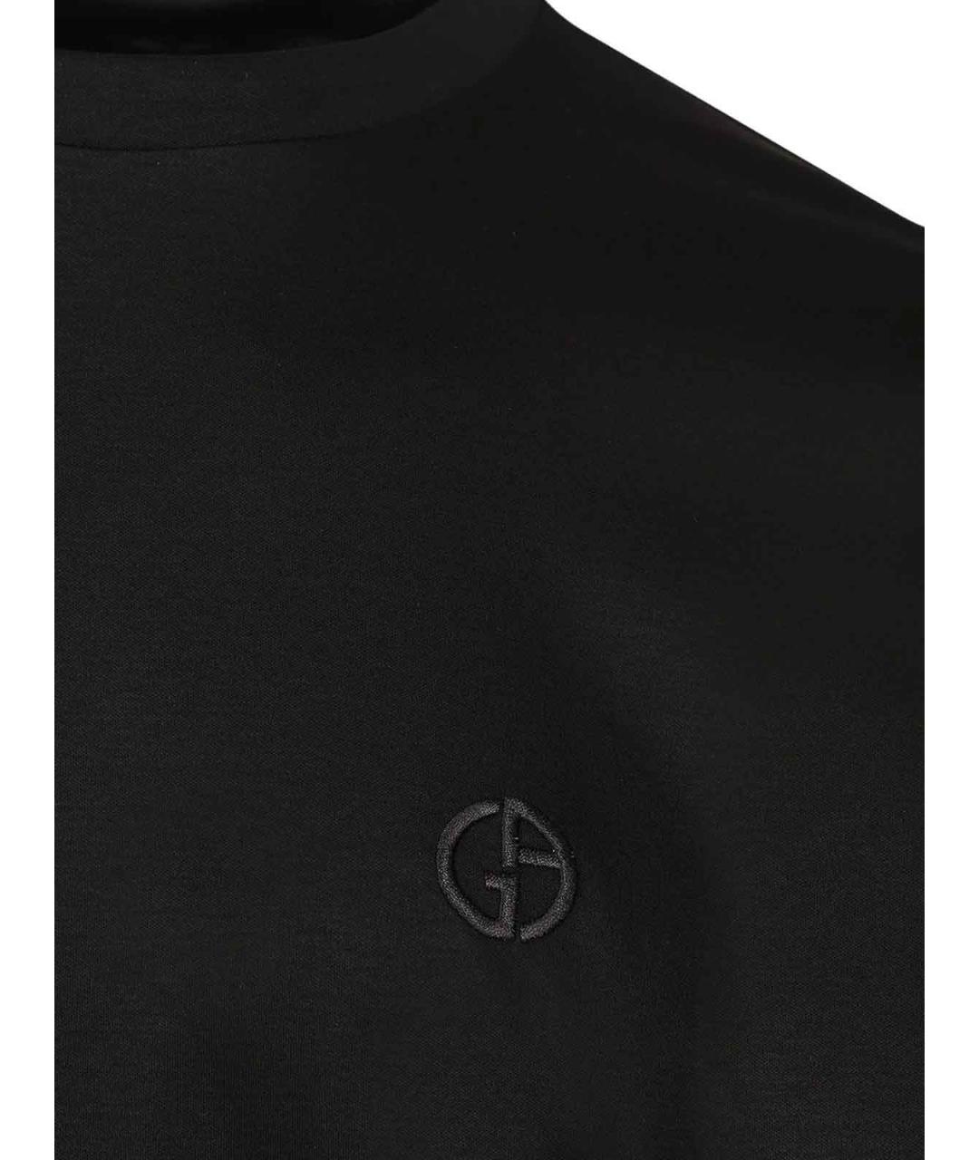 GIORGIO ARMANI Черная хлопковая футболка, фото 3