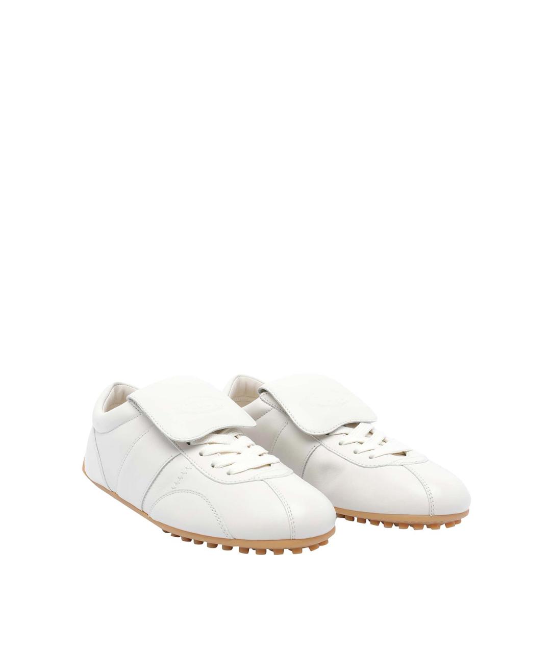 TOD'S Белые кожаные кроссовки, фото 2