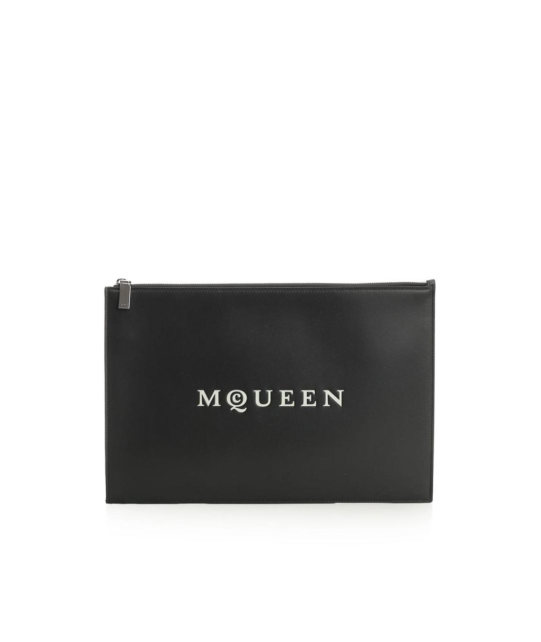 ALEXANDER MCQUEEN Черная кожаная барсетка, фото 1