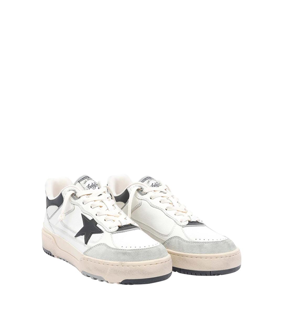 GOLDEN GOOSE Белые кожаные низкие кроссовки / кеды, фото 2