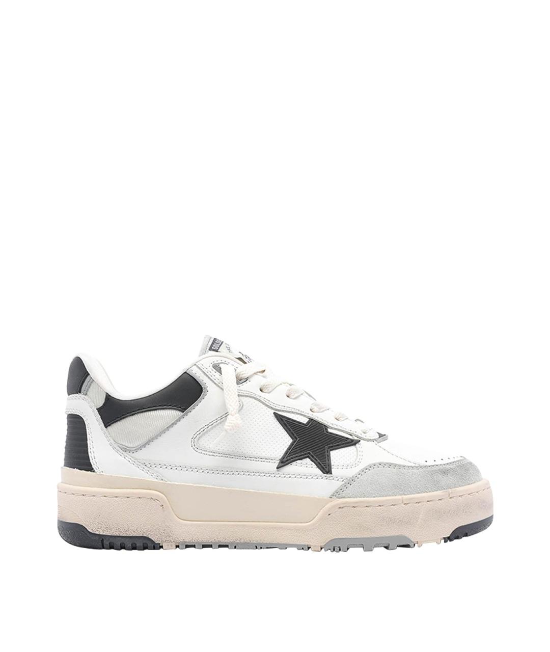GOLDEN GOOSE Белые кожаные низкие кроссовки / кеды, фото 1