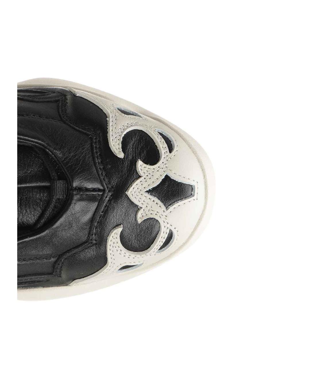 Y-3 Черные кожаные низкие кроссовки / кеды, фото 4