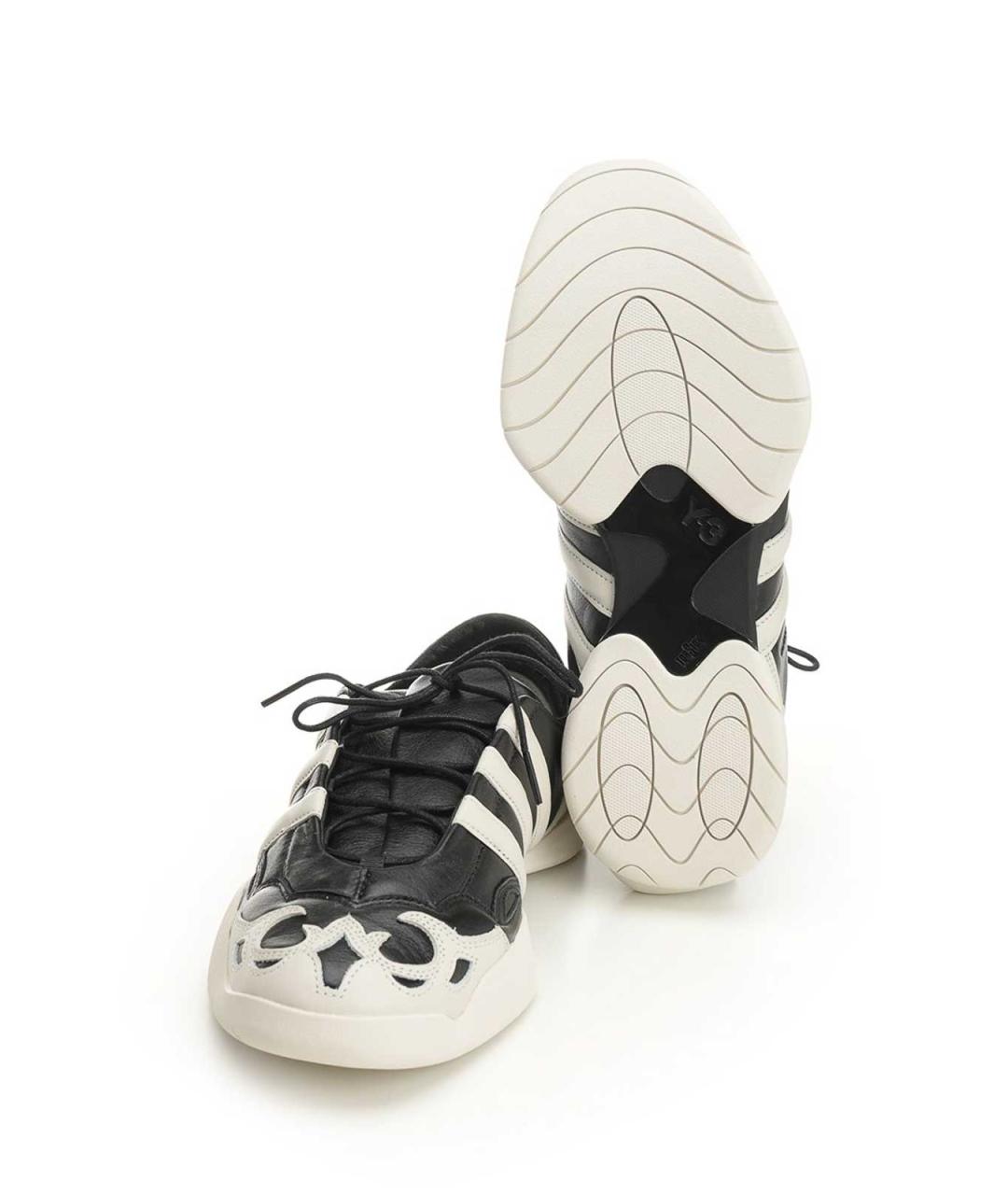 Y-3 Черные кожаные низкие кроссовки / кеды, фото 5