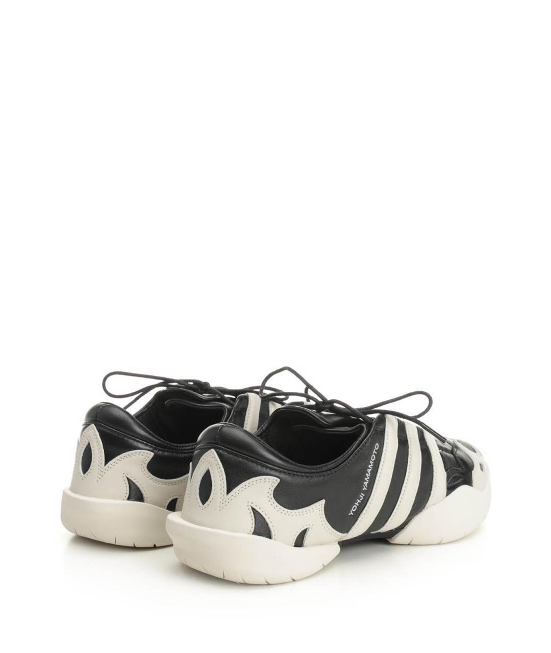 Y-3 Черные кожаные низкие кроссовки / кеды, фото 3