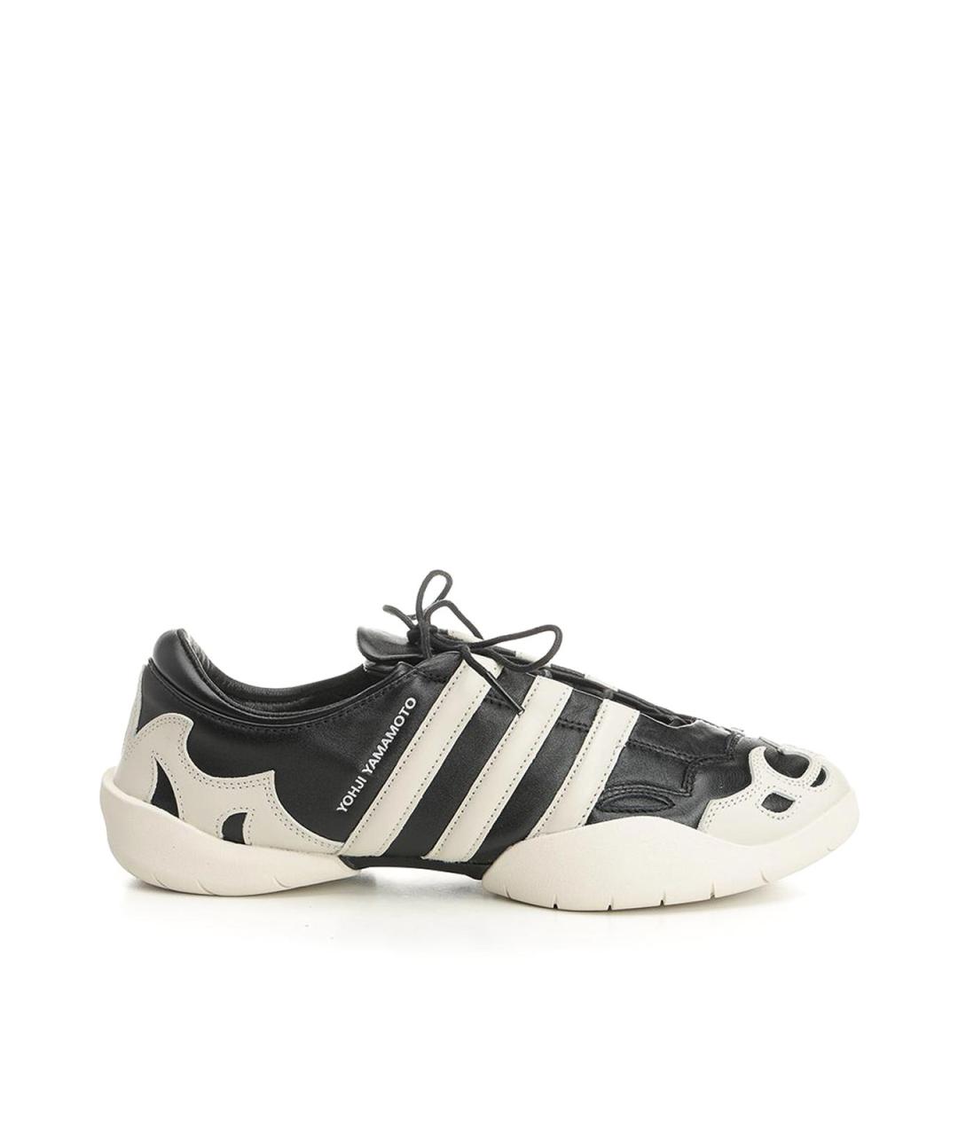 Y-3 Черные кожаные низкие кроссовки / кеды, фото 1