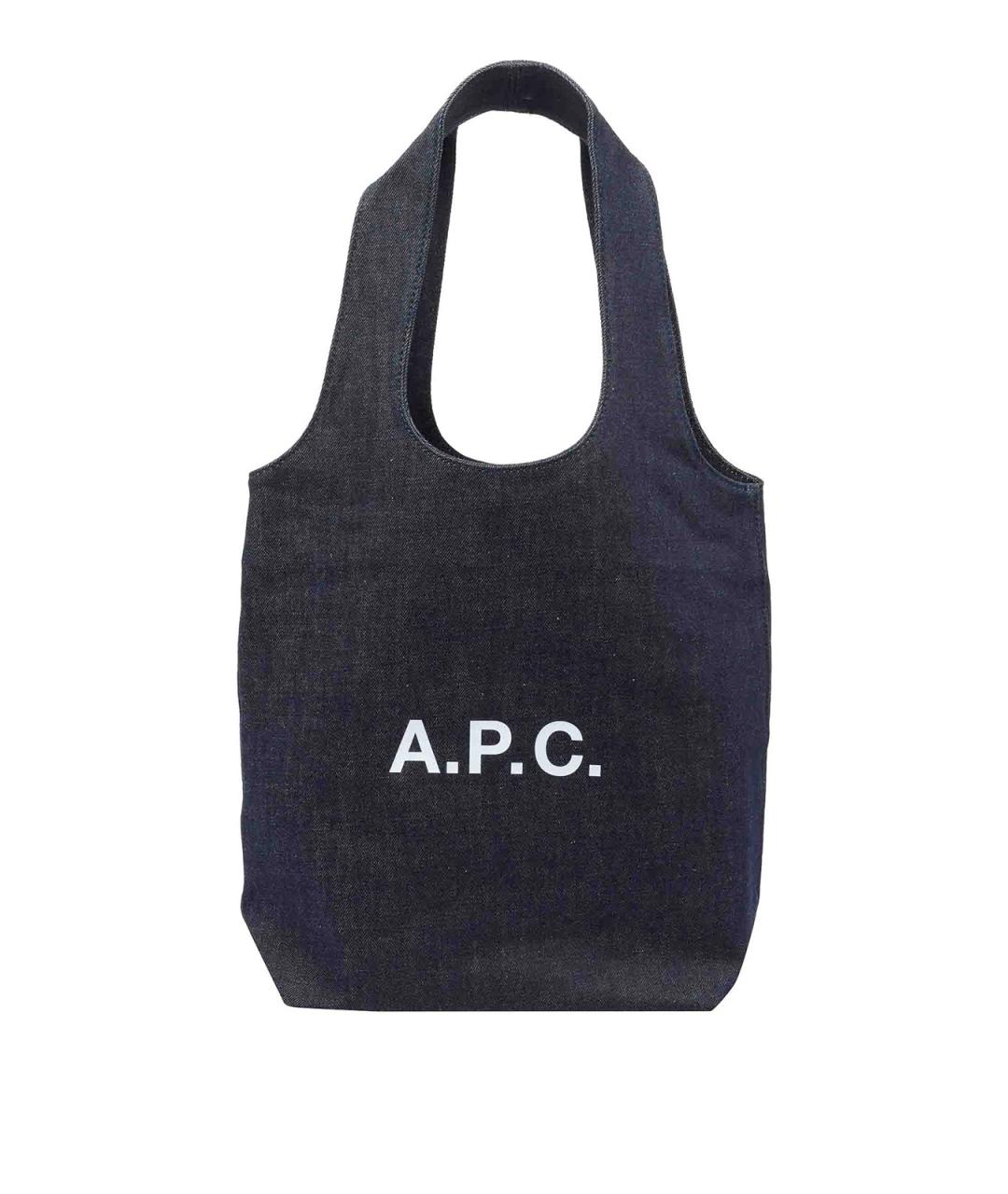 A.P.C. Синяя хлопковая сумка тоут, фото 1