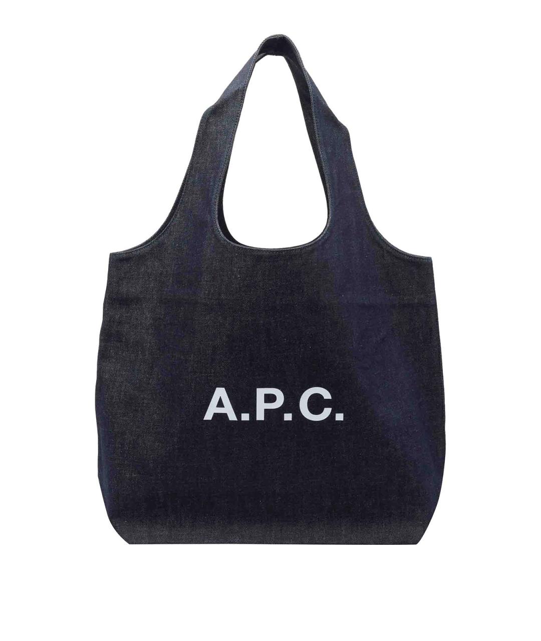 A.P.C. Синяя хлопковая сумка тоут, фото 1