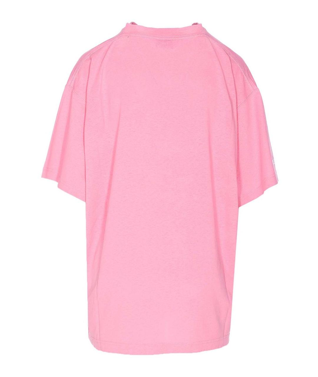 BALENCIAGA Розовая хлопковая футболка, фото 2