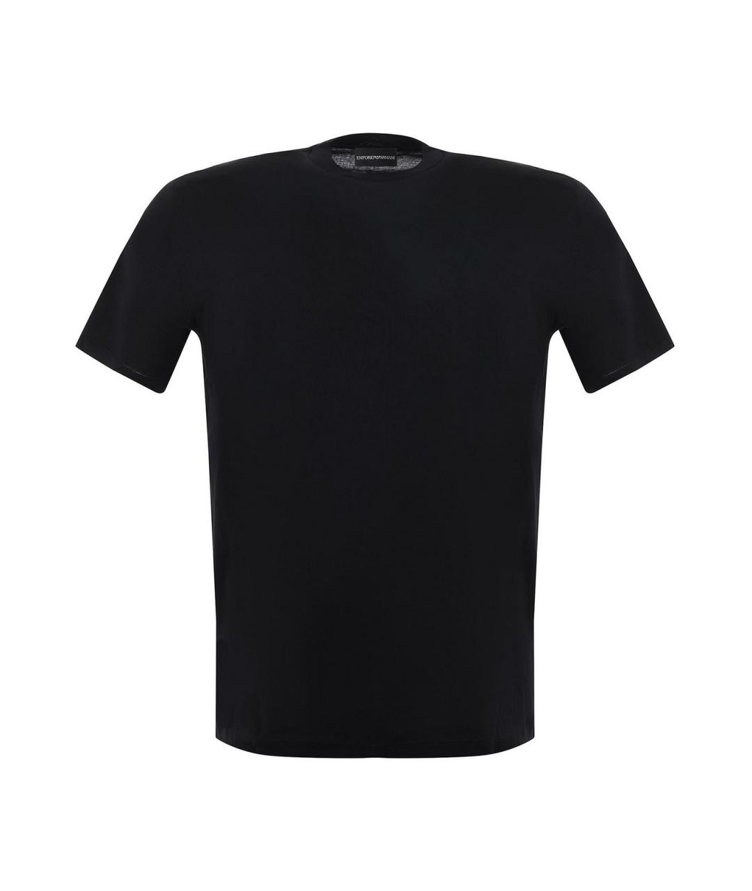 EMPORIO ARMANI Черная хлопковая футболка, фото 1