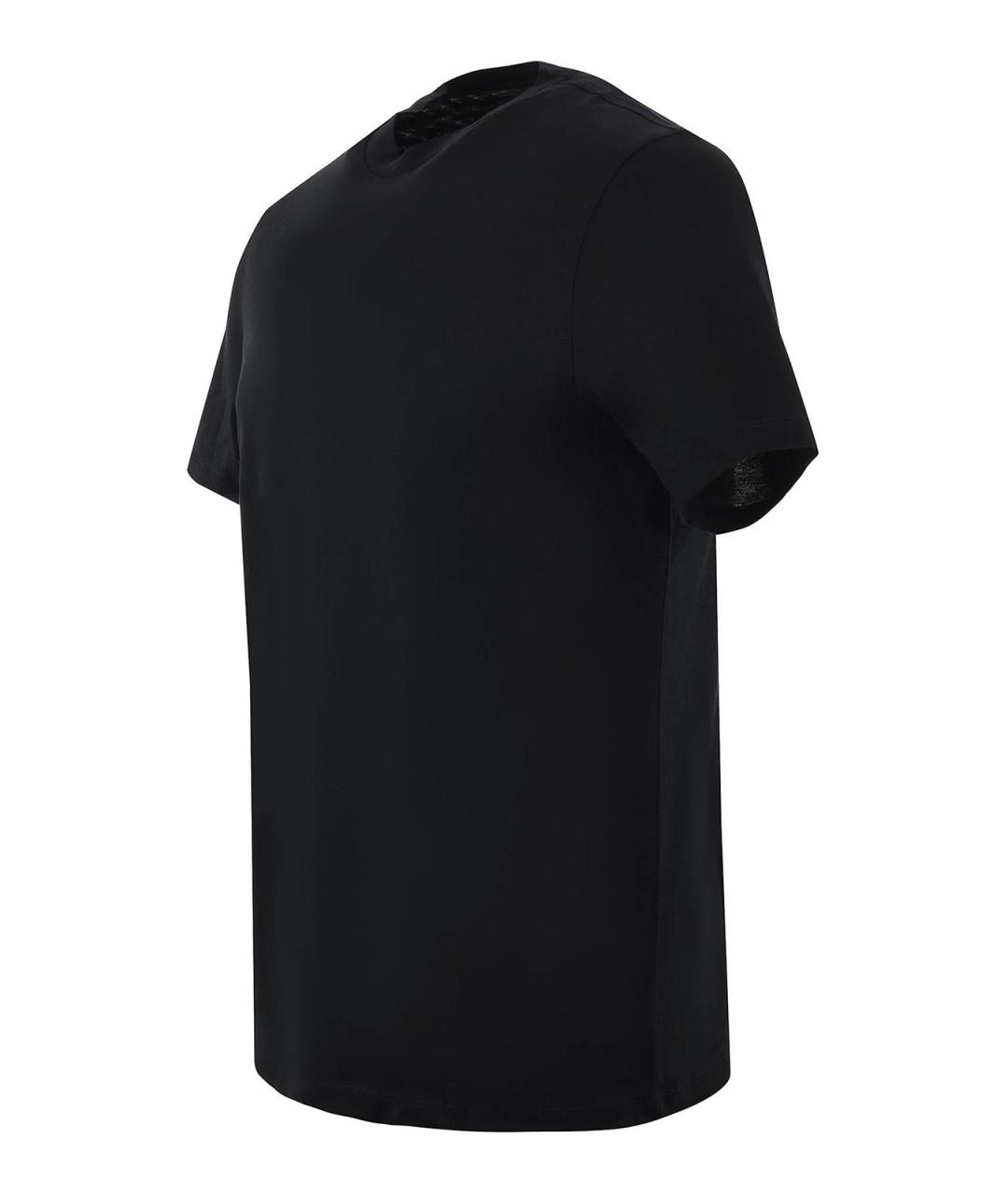 EMPORIO ARMANI Черная хлопковая футболка, фото 2