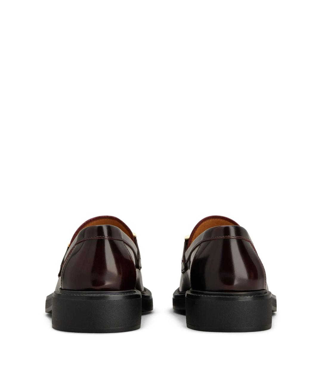 TOD'S Бордовые кожаные лоферы, фото 4