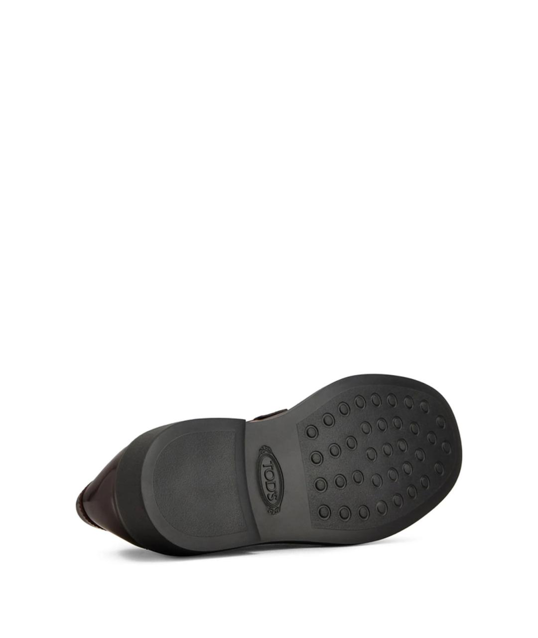 TOD'S Бордовые кожаные лоферы, фото 5