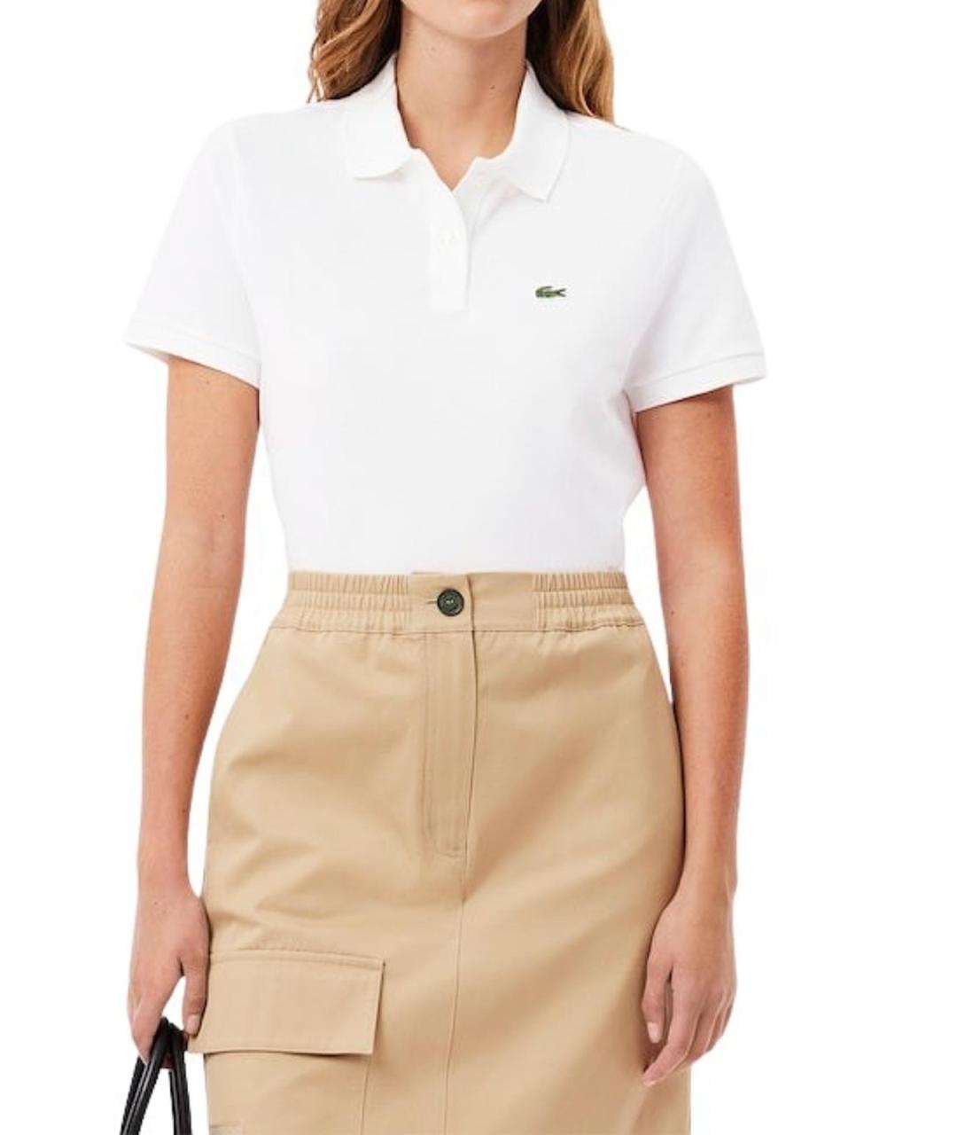 LACOSTE Белая хлопковая футболка, фото 2