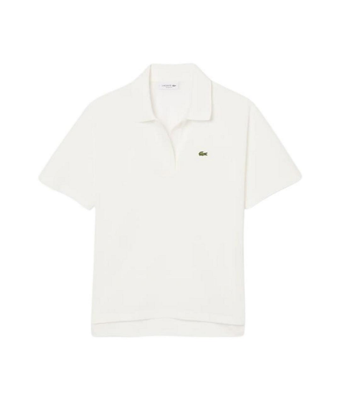 LACOSTE Белая хлопковая футболка, фото 1